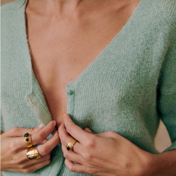 SEZANE NWT SEA GREEN Mohair Alpaca Wool Barry Reversible V Neck Cardigan
Sweater - Picture 6 of 8